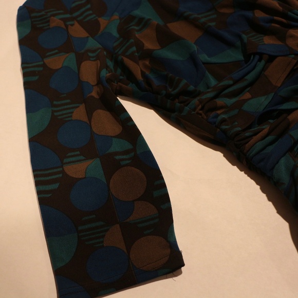 Women's Sandra Darren Aqua/Brown Dress, Size L - Picture 5 of 6